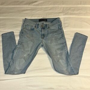 Express Star-Patterned Light Blue Skinny Jeans